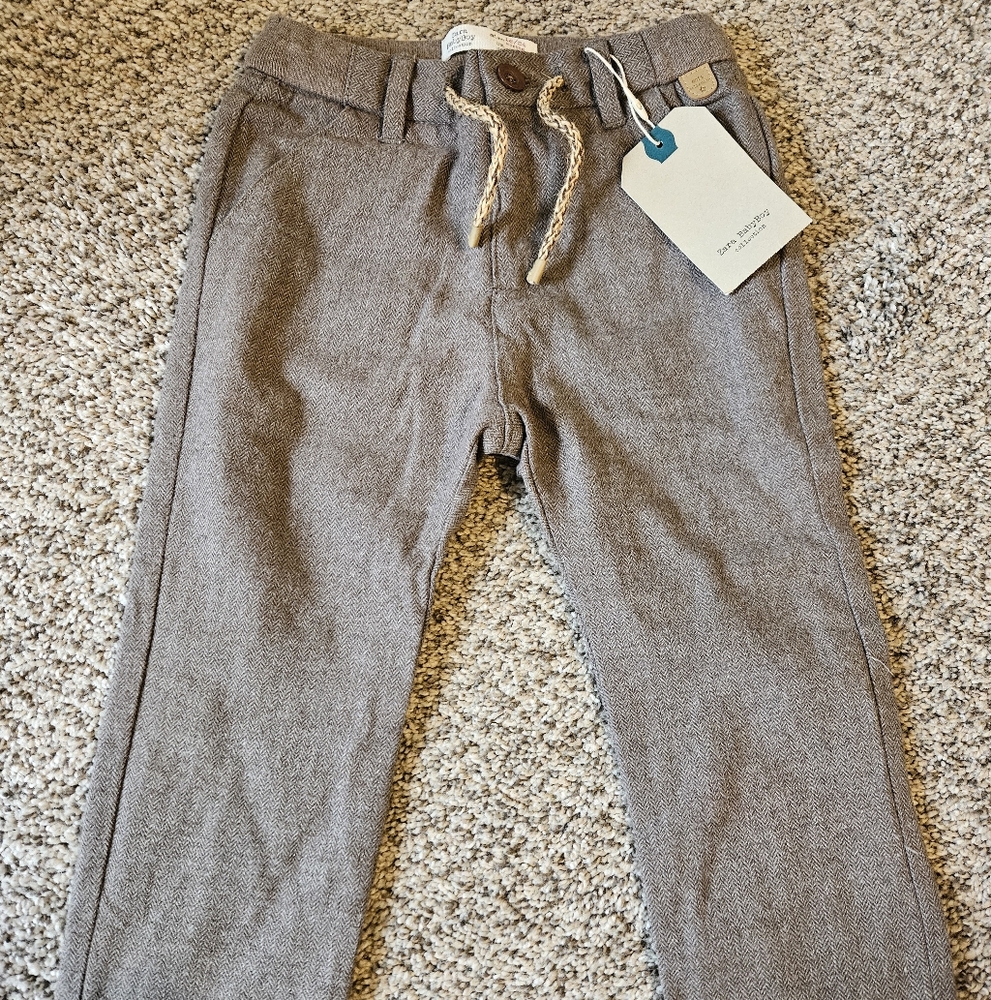*NWT* Zara Baby Boy Soft Collection Herringbone Dress Pants